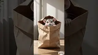 Curious Little Animal in a Paper Bag - A Tiny Peek of Pure Cuteness | 紙袋裡的小動物 - 一個偷偷探頭的療癒瞬間 📦🐾✨