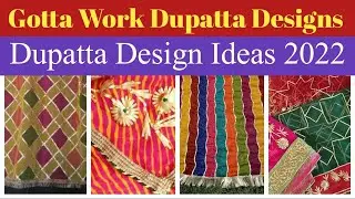 Gota Work Dupatta Designs | Dupatta Design Ideas 2022 | Dupatta Pallu Design | Lace Dupatta Designs