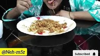 Eating Breakfast 🤤 Chicken 😋🍗 Chawmin,Tea#bengali #eating #chicken #breakfast #noodles @Neh-m5z 