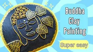Buddha Clay Mural Painting Tutorial / wall decor /mural art #claymuralpainting #cafesharmila #Budhha