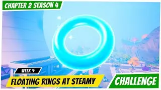 FORTNITE CHALLENGES GUIDE - Collect Floating Rings At Steamy Stacks!