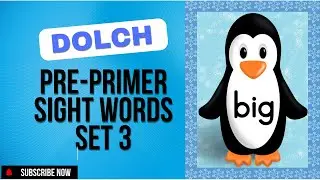 Master Dolch Pre-Primer Sight Words | Winter Penguin Flashcards for Early Readers Set 3