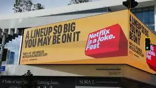 Netflix is a Joke Fest Billboard Sunset Blvd Los Angeles California January 25, 2026