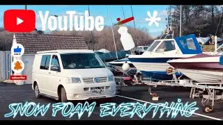 LOCKDOWN PART 1 Washing our Warrior Boat with a snow foam wash gun , Boat cleaning Tips