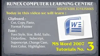 MS Word Tutorial 3   Clipboard & Font Option