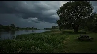 Storm Clouds Over the River | Peace Before the Rain