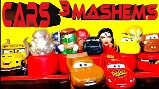 Cars 3 Unboxing Mater Mashem with Transformers and Justice League Mashems with Precision Lightning