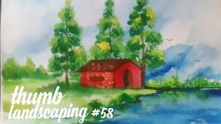 landscape thumb painting / landscape with thumb impression / #58