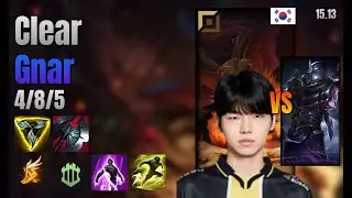 Clear Top Gnar vs Shen lol KR solo rank Full Game 15.13 | 클리어 나르 vs 쉔