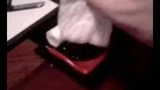 Expanding paper towel / facecloth in a Korean restaurant
