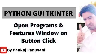 Python tkinter  | Open ProgramsAndFeatures Window On Button Click