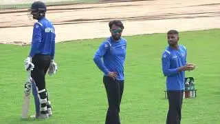 Nepal Cricket team Practice hard for Asian Games | Kushal Bhurtel bowling to Sandeep Lamichhane