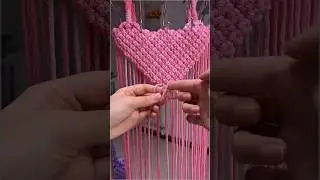 The process of making a swing with colored yarn