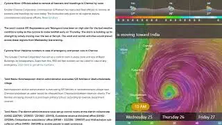 Nivar Cyclone Live Tracking  from 11 a.m update 25 Nov 20