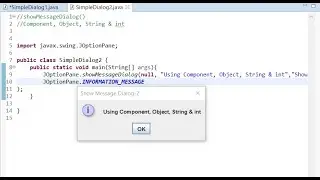 Java Swing Show Message Dialog
