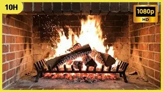 🔥 Cozy Fireplace 10 Hours Crackling Fire Sounds #asmr #fireplace #winterseason