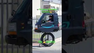 Amazon's one wheeled wonder: a unicycle powered delivery pod 🚲🛞📦 #amazon #amazonflex #aivideo #ai
