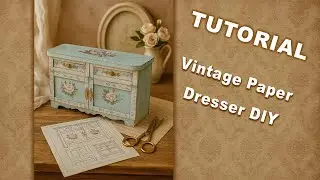 How to Make a Vintage Paper Dresser — DIY Miniature Cabinet with Roses