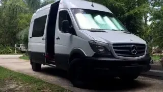 Sprinter van DIY sun shades. #Colemanvan A Mikecolesvids production.