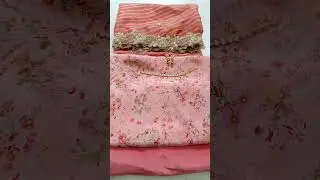 #sunsiaboutiquedehradun Crape printed shirt fabric bottom plain crape with lehariya organza dupatta
