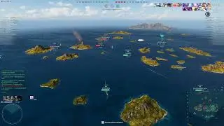 World of Warships: Full Round of T10 USS Worcester (Drive Straight Into Cap & Got Myself Killed)