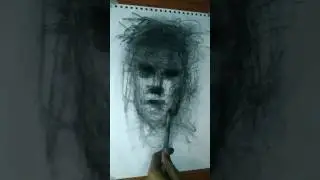 10 minutes charcoal portrait 😁 time lapse #art #drawing #charcoalart #shorts #artist