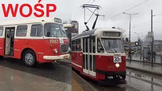 Zabytkowe autobusy i tramwaje w Warszawie z okazji 30. finału WOŚP