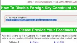 How to disable foreign key constraint in sql server