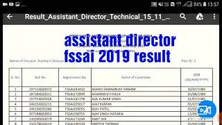 Assistant director Technical #fssai exam 2019 result (prelims) //KINDLY check the list//got selected