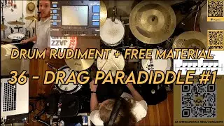 36 - Drag Paradiddle #1 - Drum Rudiments -  Caio Moskalkoff