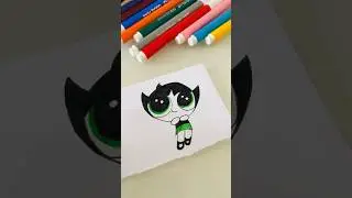 Draw &ldquo;Buttercup&rdquo; from powerpuff girls 👧..#drawing #easydrawing #powerpuffgirls #buttercup
