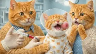 Ginger Kitten&rsquo;s Face Swelled Up After a Bee Sting | Mama & Papa Cat Panicked 😿🐝