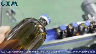 CX-XLD Automatic 100ml Vial Filling Line Machine丨50ml vial filling stoppering capping machine