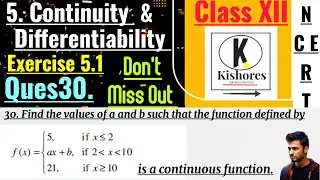 Continuity And Differentiability Class 12 Exercise 5.1 Q30 |