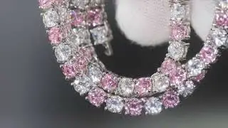 Tennis Chain | Pink Diamond Tennis Chain | Womens Pink Tennis Chain | Lab Diamond Tennis Necklace