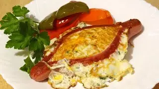 Greiti pusryčiai su dešrele ir kiaušiniu
