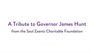 Governor Hunt Tribute Video from The Saul Zaentz Charitable Foundation