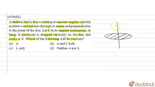 A uniform heavy disc is rotating at constant angular velocity `omega` about a vertical axis