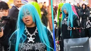 North West Sports Neon Hair and NEW BANGS for NYC Shopping Trip