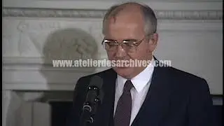 Discours de Ronald Reagan et de Mikhail Gorbachev lors d'un dîner D'état à Washington DC