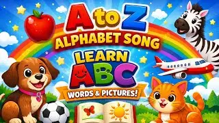 A to Z Alphabet Song | Learn ABC with Words & Pictures | Kids Learning Long Video