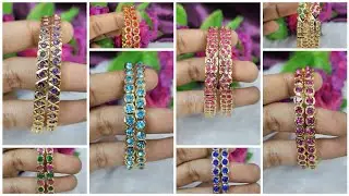 Gold like stone bangles collection|whatsapp 8754252999 #bangles #online #white #impon #panchalogam