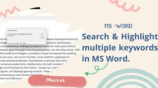MS Word Tips: Highlight Multiple Keywords at Once with Macros - कई शब्दों को खोजें और हाइलाइट करें