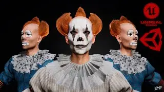 Creepy Clown game character for Horror games