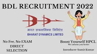 BDL Recruitment 2022 | No Fee No Exam | Direct Selection | Apprenticeship | Btech And Diploma