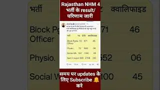 rajasthan nhm result 2025 /nhm की 4 भर्तियों के result जरी #nhmcho  #staffnurse #shortfeed