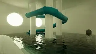 3 Hour - Pools - Large Pool Room with Blue Slide 1 Ambience
