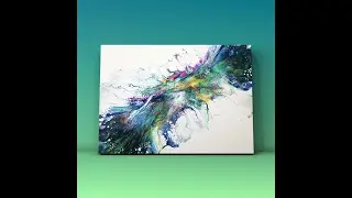 #70 &mdash; &laquo;Голландская заливка&raquo; на холсте 12x16 дюймов &mdash; Экспериментируем с цветами ~ Акриловая заливка, Жидкое искусство