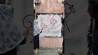 Art battle at home 🎨😂 Husband vs Wife #challenge #shorts