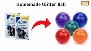How to make Glitter Ball at home/DIY Liquid Squishy Balls /Liquid Stress Ball /Glitter Stress Ball